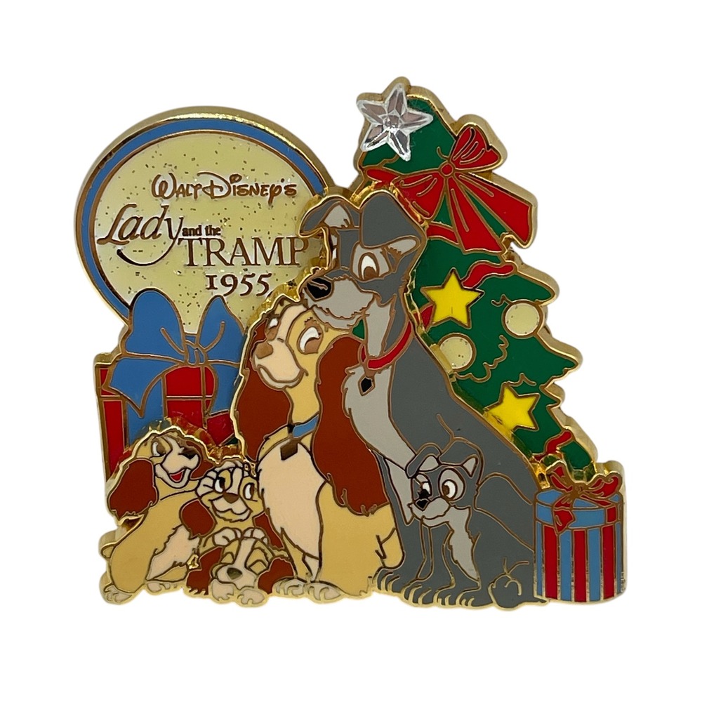 Disney Lady and the Tramp Christmas Family LE 1000‎ Pin Holiday 1955 Enamel